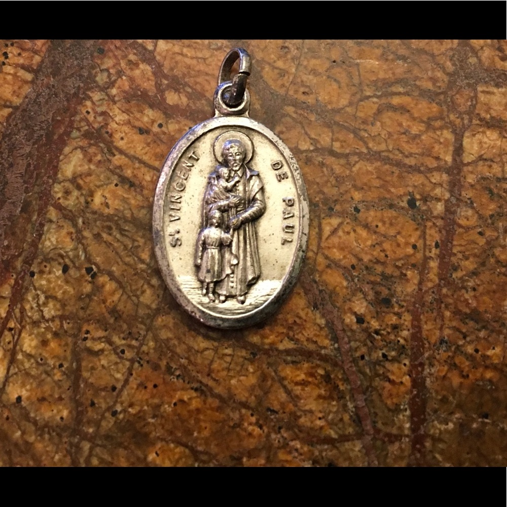 St. Vincent De Paul Italian Silver Pendant